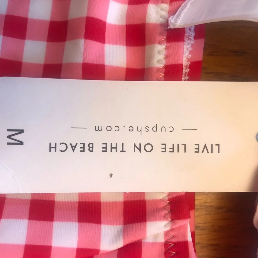 #11 Cupshe gingham high rise 👙 Sz medium nwt - Picture 6 of 9